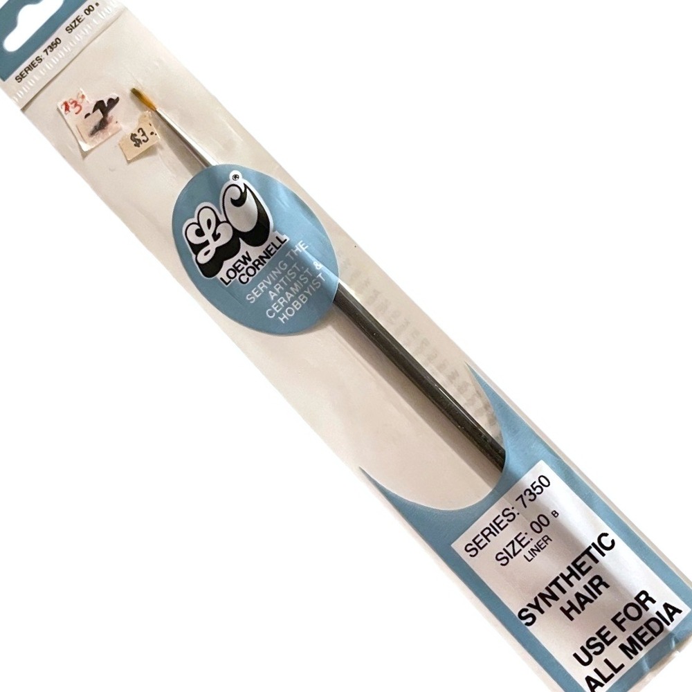 Vintage Loew-Cornell Artist Paint Brush Miniature Series 7350 Size 00 B Round